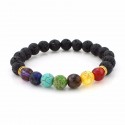 Acquistare Bracciale Meditazione Yoga In Pietra Lavica I Chakra Non