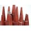 Porta-anelli / espositore per anelli (13 coni) in legno-colore rosso