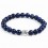 Bracelet Lapis Lazuli natural + pearl Buddha. Free shipping.