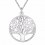 Chain with pendant Tree of Life silver metal. Free shipping.