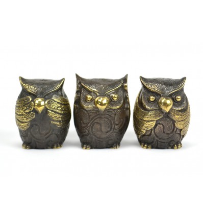 The 3 owls "Secret of Happiness". Statuettes of solid bronze. 