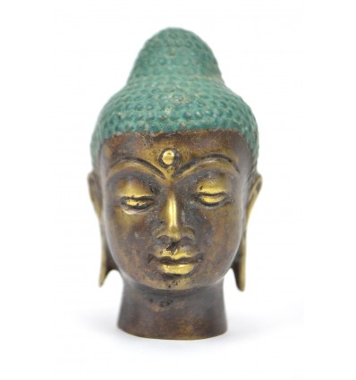 Petite tête de Bouddha en bronze h7cm. Artisanat asiatique.