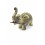 Figurina proboscide di elefante in aria, un numero fortunato in bronzo.