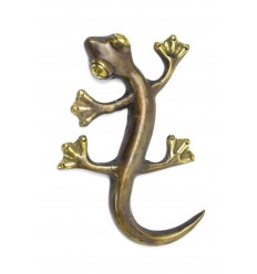 Gecko / Margouillat en bronze. Statuette à poser ou à accrocher.