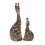Statues "Girafe et son girafon" en bois H50cm. Déco Safari Savane Afrique.