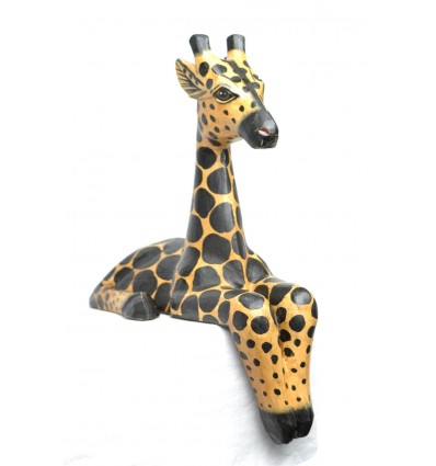 Statua "Giraffa sede" sporgenza mensola H30cm. Deco Safari africano Savana.