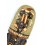 Masque Africain 30cm en bois décor Gecko sable et coquillages Cauris