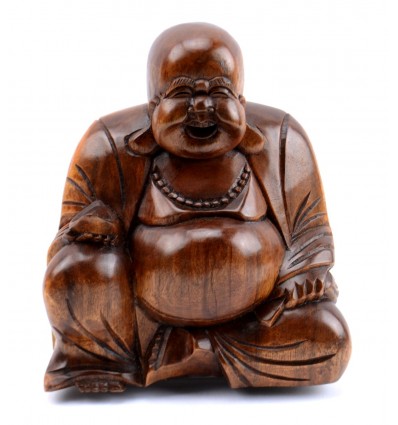 Chinese Buddha statuette happy buddha made of cheap wood.