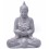 Statua di Buddha in pietra grigia, arredamento asiatico.