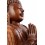 Large statue Buddha sitting hands clasped in wood, deco-buddhist.