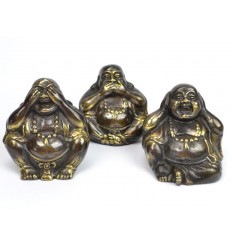 Statues bronze Buddhas chinese wisdom style 3 monkeys. 