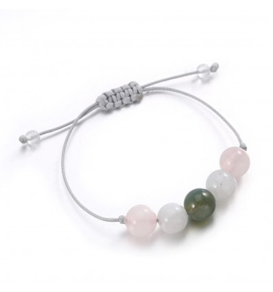 Jewelry charm bracelet for love, agate moon stone rose quartz.