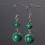 Pair of earrings 2 balls of Malachite