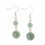 Pair of earrings 2 balls of Green Aventurine