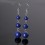 Earrings hanging 3 balls of Lapis Lazuli - the Delivery is free !!!