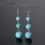 Earrings hanging 3 balls of Turquoise - free Shipping !!!