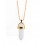 Necklace with pendant points Opal natural white. Love, Sensuality, Intuition.