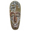 Masque Africain en bois 30cm motif Eléphants.