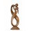Grande statue couple enlacé infini h50cm en bois teinte marron. Idée cadeau Noces de Bois