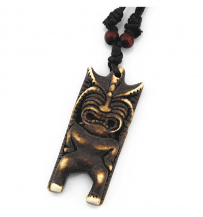 Collier mixte homme / femme avec pendentif Tiki - style polynésien
