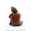 Seduta Statua di Buddha h30cm legno massello intagliato a mano