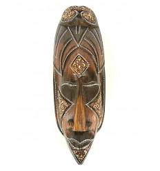 Masque style africain en bois 30cm - décoration exotique