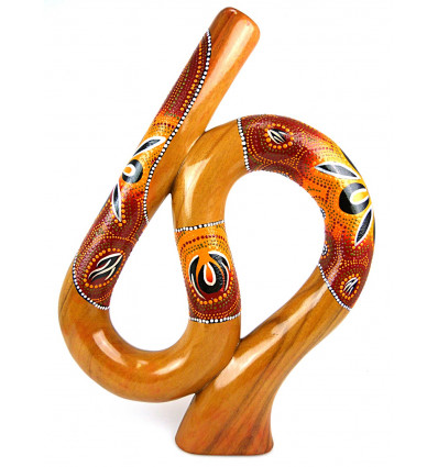 Didgeridoo di yoga di forma a spirale, S, pittura aborigena. Acquistare a buon mercato.