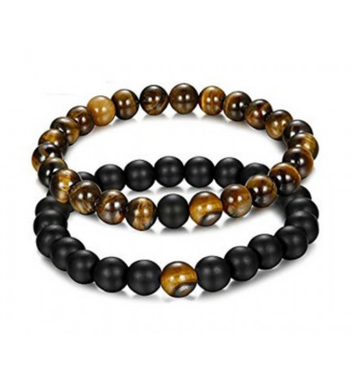Distance Bracelets - Lucky Charms - Black Agate & Tiger's Eye - Free Shipping!!
