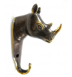 Peg Rinoceronte in bronzo, appendiabiti a parete gancio originale.