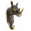 Patère Rhinocéros en bronze, porte manteau crochet mural original.