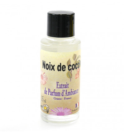 Extrait de parfum pour diffuseur, senteur noix de coco Grasse France.