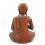 Statue moine bouddhiste shaolin en bois, sculpture artisanale Asie.