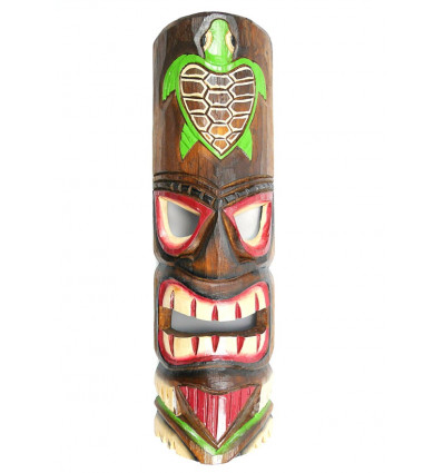 Cheap colored wooden tiki mask. Deco Tiki Hawaii Turtle Tahiti.