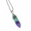 Necklace and pendant in multicolored fluorite, student stone.