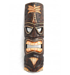 Masque Tiki h50cm en bois sculpté. fabrication artisanale. 