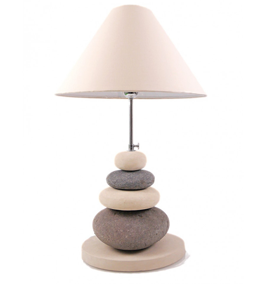 Living Room Lamp Small River Pebbles, Small Beachy Table Lamp
