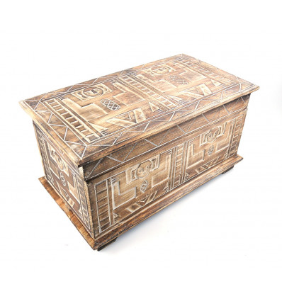 African ethnic style wooden storage chest, purchase.