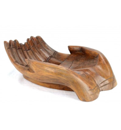 Large Pocket Shape Hands in Solid Wood Brown Stained