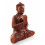 Statua di Buddha seduto con le mani giunte in legno, h30cm