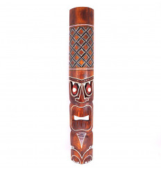 Tiki mask h30cm wood colorful pattern. Deco Polynesia 