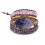 Leather Wrap Bracelet with Natural Amethyst Pendant