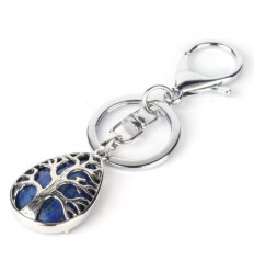 Porte-clefs / bijou de sac Lapis Lazuli - Arbre de vie