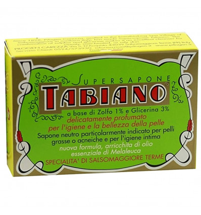 Sapone di zolfo Tabiano anti-acne. Supersapone Tabiano non costoso.