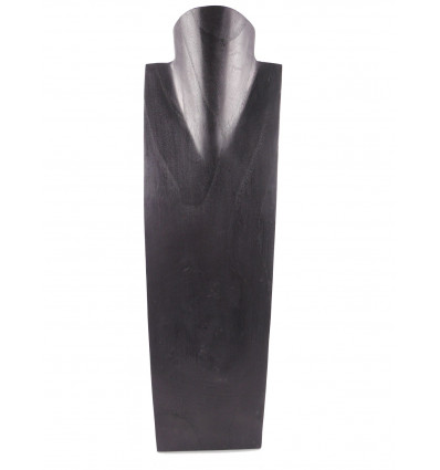 Présentoir spécial colliers longs 50cm buste en bois massif noir