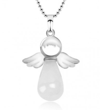 "My Guardian Angel" Necklace in Real Rock Crystal