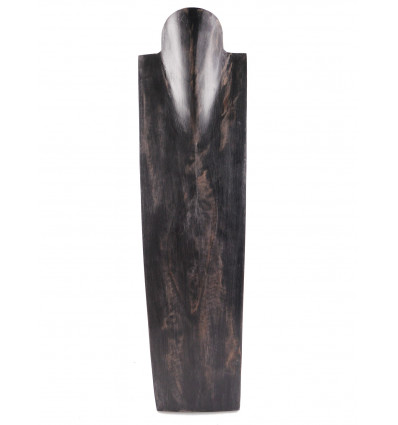 Présentoir spécial colliers longs H60cm buste en bois finition "noir vintage"
