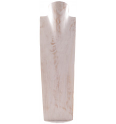 Display speciale lunghe collane H50cm busto in legno finitura "bianco cérusé"