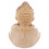 Bouddha assis - bois massif sculpté main h20cm - Mûdra Atmanjali , mains jointes vers le ciel