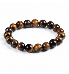 Bracelet Lithotherapie beads 10mm Tiger Eye-natural - Protection, self-confidence