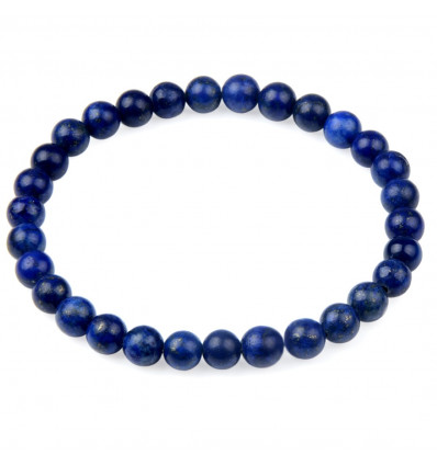 Bracelet Lithothérapie perles 6mm Lapis Lazuli naturel - Bonne humeur et amitié.